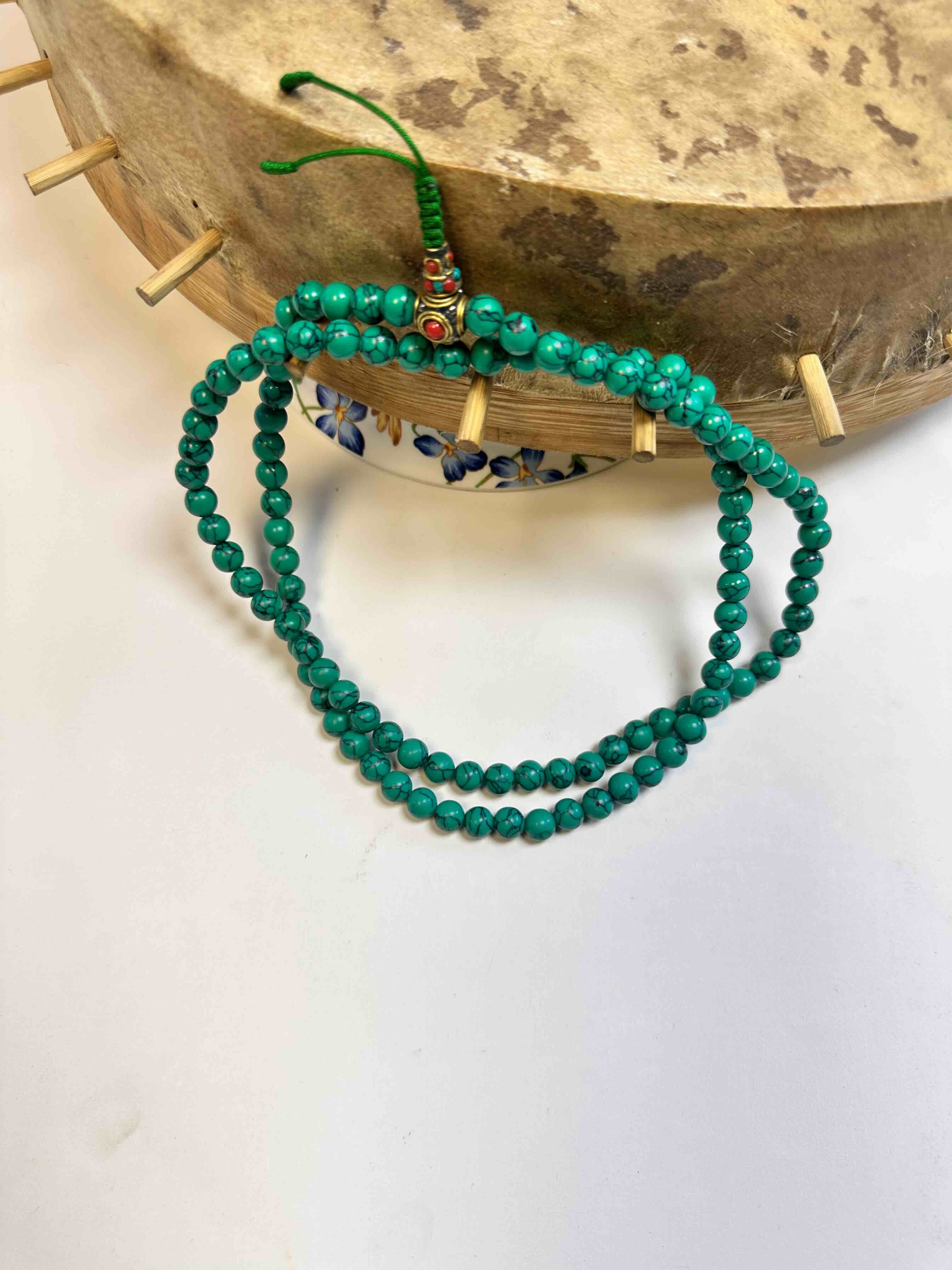 Turquoise Stone Buddhist Mala – 108 Beads