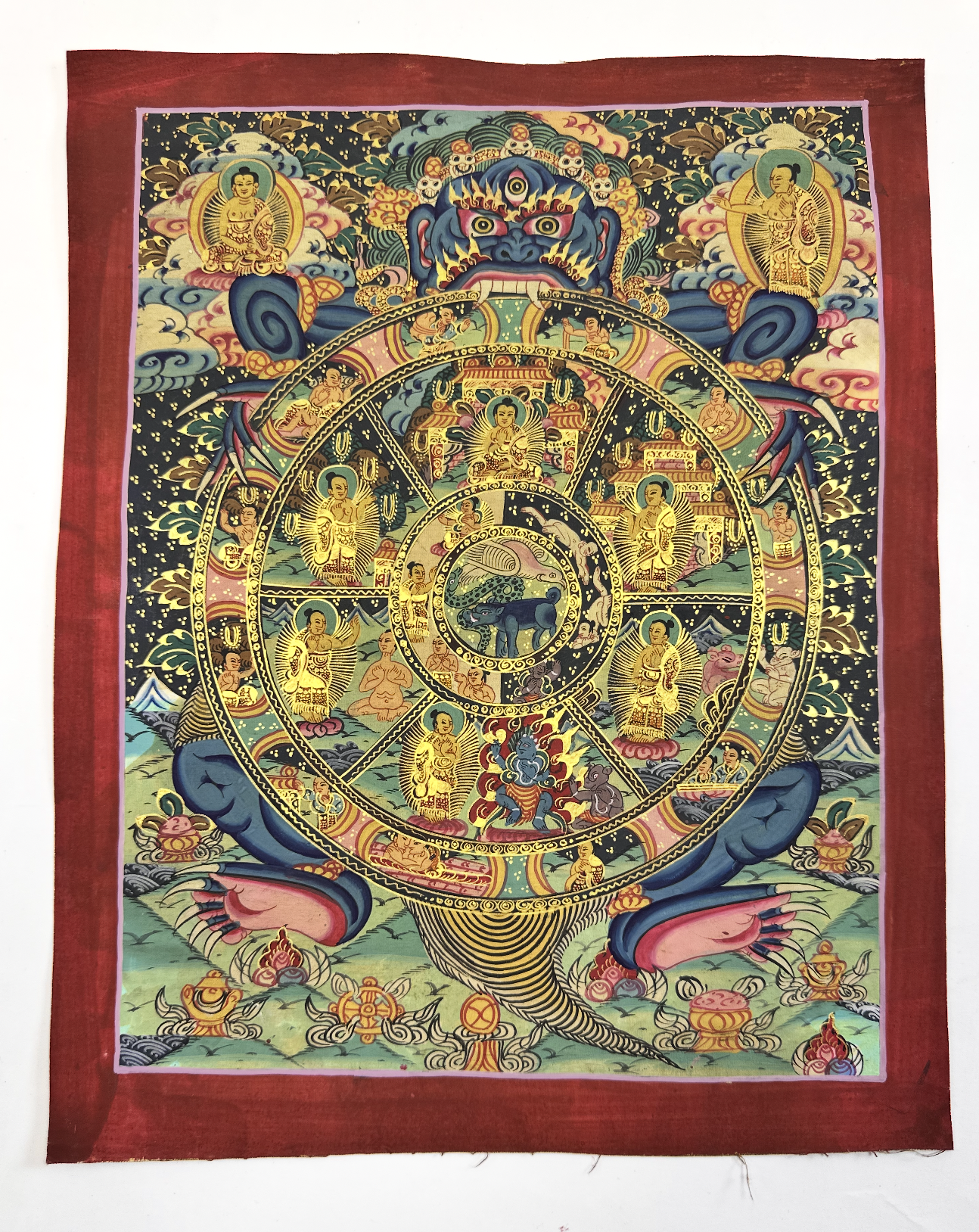Wheel of Life (Bhavachakra) Thangka
